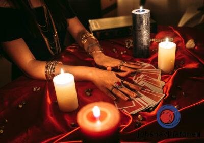 Fortune teller reading tarot
